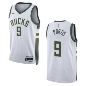 2022-23 Association Edition Milwaukee Bucks Bobby Portis White Swingman Jersey - 49Native