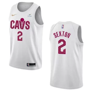 2022-23 Association Edition Cleveland Cavaliers Collin Sexton White Swingman Jersey - 49Native