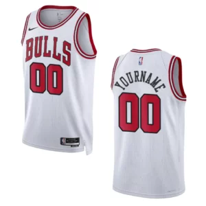 2022-23 Association Edition Chicago Bulls Custom White Swingman Jersey - 49Native