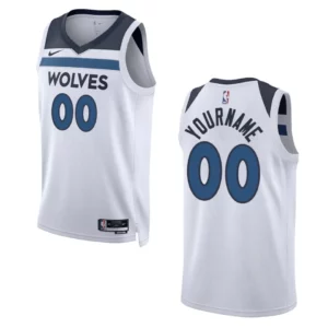 2022-23 Association Edition Minnesota Timberwolves Custom White Swingman Jersey - 49Native