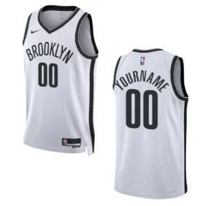 2022-23 Association Edition Brooklyn Nets Custom White Swingman Jersey - 49Native