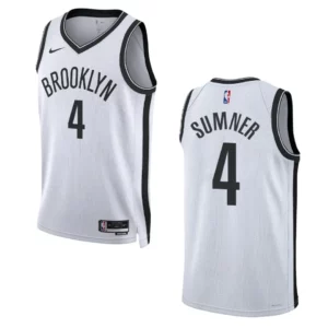 2022-23 Association Edition Brooklyn Nets Edmond Sumner White Swingman Jersey - 49Native