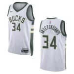 2022-23 Association Edition Milwaukee Bucks Giannis Antetokounmpo White Swingman Jersey - 49Native