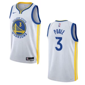 2022-23 Association Edition Golden State Warriors Jordan Poole White Swingman Jersey - 49Native