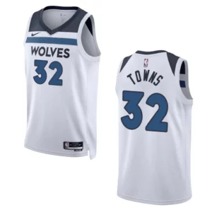 2022-23 Association Edition Minnesota Timberwolves Karl-Anthony Towns White Swingman Jersey - 49Native