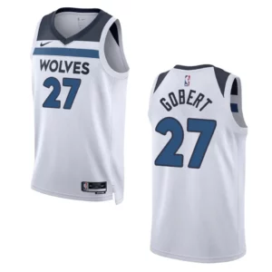 2022-23 Association Edition Minnesota Timberwolves Rudy Gobert White Swingman Jersey - 49Native
