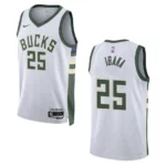 2022-23 Association Edition Milwaukee Bucks Serge Ibaka White Swingman Jersey - 49Native