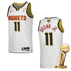 Denver Nuggets 2023 NBA Finals Champions Bruce Brown Jr. Association White Jersey - 49Native