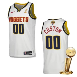 Denver Nuggets 2023 NBA Finals Champions Custom Association White Jersey - 49Native