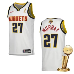 Denver Nuggets 2023 NBA Finals Champions Jamal Murray Association White Jersey - 49Native