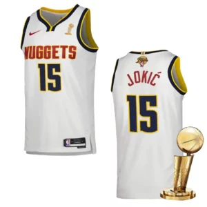 Denver Nuggets 2023 NBA Finals Champions Nikola Jokic Association White Jersey - 49Native
