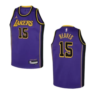Youth Los Angeles Lakers 2022-23 Statement Edition Austin Reaves Purple Jersey - 49Native