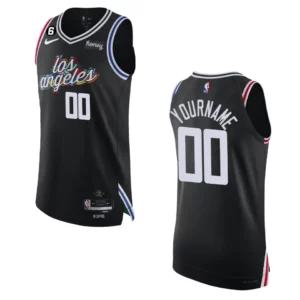 Los Angeles Clippers City Edition Custom 2022-23 Authentic Black Jersey - 49Native
