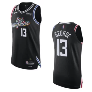 Los Angeles Clippers City Edition Paul George 2022-23 Authentic Black Jersey - 49Native