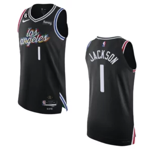 Los Angeles Clippers City Edition Reggie Jackson 2022-23 Authentic Black Jersey - 49Native