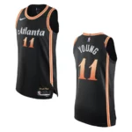 Atlanta Hawks City Edition Trae Young 2022-23 Authentic Black Jersey - 49Native