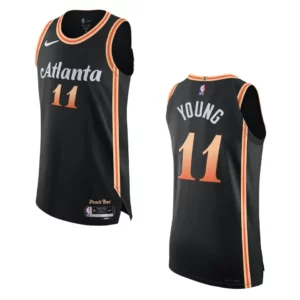Atlanta Hawks City Edition Trae Young 2022-23 Authentic Black Jersey - 49Native