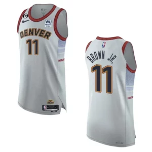 Denver Nuggets City Edition Bruce Brown Jr. 2022-23 Authentic Sliver Jersey - 49Native