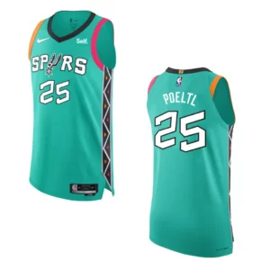 San Antonio Spurs City Edition Jakob Poeltl 2022-23 Turquoise Jersey - 49Native