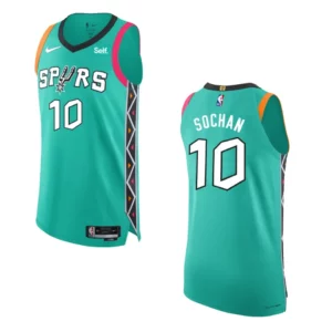 San Antonio Spurs City Edition Jeremy Sochan 2022-23 Turquoise Jersey - 49Native