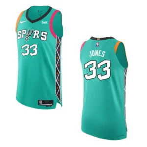 San Antonio Spurs City Edition Tre Jones 2022-23 Turquoise Jersey - 49Native