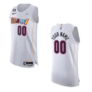 Miami Heat City Edition Custom 2022-23 White Jersey - 49Native