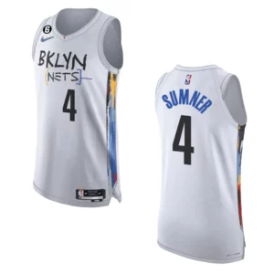 Brooklyn Nets City Edition Edmond Sumner 2022-23 Authentic White Jersey - 49Native