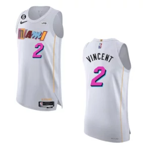Miami Heat City Edition Gabe Vincent 2022-23 White Jersey - 49Native