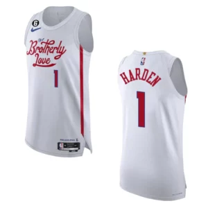 Philadelphia 76ers City Edition James Harden 2022-23 White Jersey - 49Native