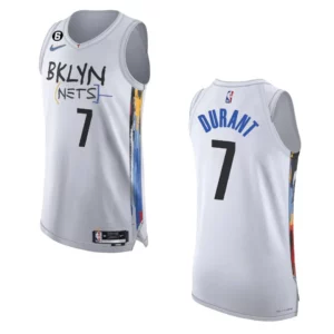 Brooklyn Nets City Edition Kevin Durant 2022-23 Authentic White Jersey - 49Native
