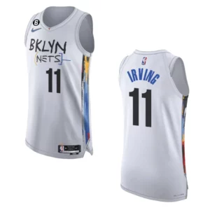 Brooklyn Nets City Edition Kyrie Irving 2022-23 Authentic White Jersey - 49Native