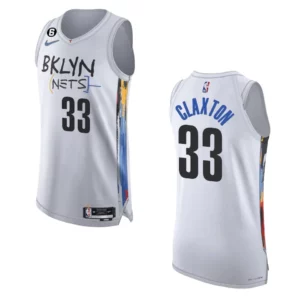 Brooklyn Nets City Edition Nicolas Claxton 2022-23 Authentic White Jersey - 49Native