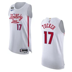Philadelphia 76ers City Edition P.J. Tucker 2022-23 White Jersey - 49Native