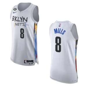 Brooklyn Nets City Edition Patty Mills 2022-23 Authentic White Jersey - 49Native