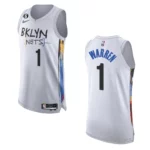 Brooklyn Nets City Edition T.J Warren 2022-23 Authentic White Jersey - 49Native