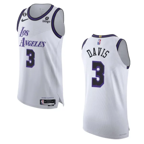 2022-23 Authentic Los Angeles Lakers Anthony Davis White City Jersey - 49Native