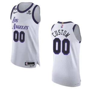 2022-23 Authentic Los Angeles Lakers Custom White City Jersey - 49Native