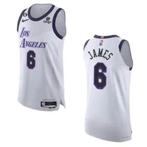 2022-23 Authentic Los Angeles Lakers LeBron James White City Jersey - 49Native