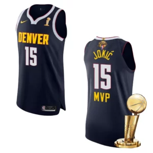 Denver Nuggets 2023 NBA Finals Champions Nikola Jokic Authentic Navy Jersey - 49Native