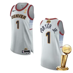 Denver Nuggets 2023 NBA Finals Champions Michael Porter Jr. Authentic White Jersey - 49Native