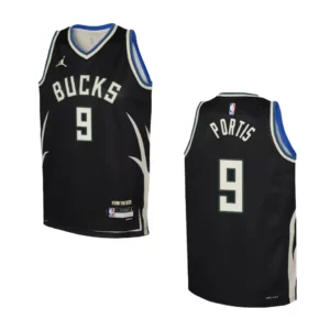 Youth Milwaukee Bucks 2022-23 Statement Edition Bobby Portis Black Jersey - 49Native