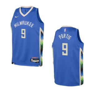 Youth Milwaukee Bucks 2022-23 City Edition Bobby Portis Royal Jersey - 49Native