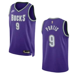 Milwaukee Bucks 2022-23 Classic Edition Bobby Portis Purple Jersey Swingman - 49Native