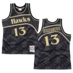 Atlanta Hawks Bogdan Bogdanovic Black Toile Jersey Hardwood Classics Black - 49Native