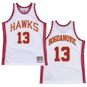 Atlanta Hawks Bogdan Bogdanovic Hardwood Classics Jersey Retro White - 49Native