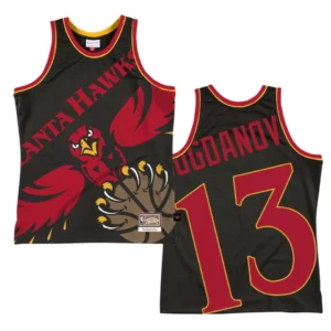 Hawks Bogdan Bogdanovic Big Face 2.0 Swingman Jersey Black - 49Native