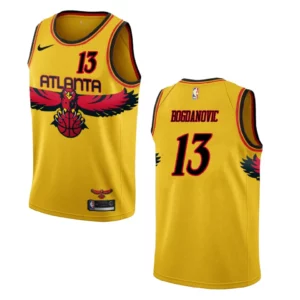 Bogdan Bogdanovic Atlanta Hawks 2021 City Edition Throwback Jersey Yellow - 49Native