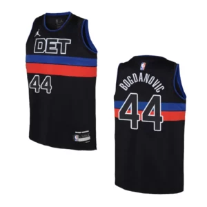 Detroit Pistons 2022-23 Statement Edition Youth Bojan Bogdanovic Black Jersey - 49Native