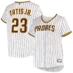 Fernando Tatis Jr. San Diego Padres Women's Plus Size Replica Player Jersey - White/Brown - 49Native