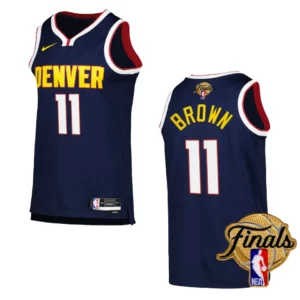 Bruce Brown Navy 2023 NBA Finals Denver Nuggets Icon Edition Jersey - 49Native